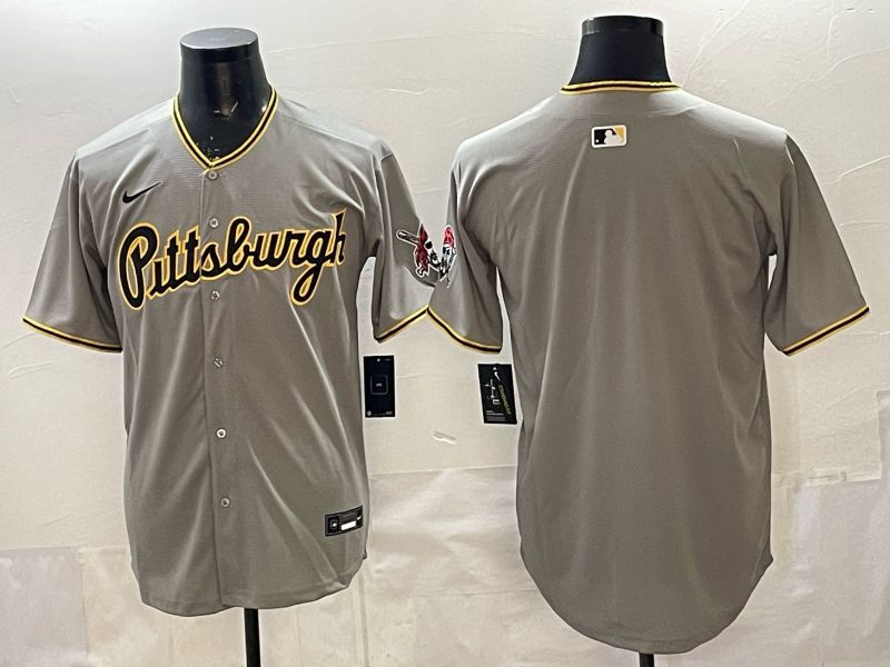 Men Pittsburgh Pirates Blank Grey Game 2026 Nike MLB Jersey style 001->pittsburgh pirates->MLB Jersey